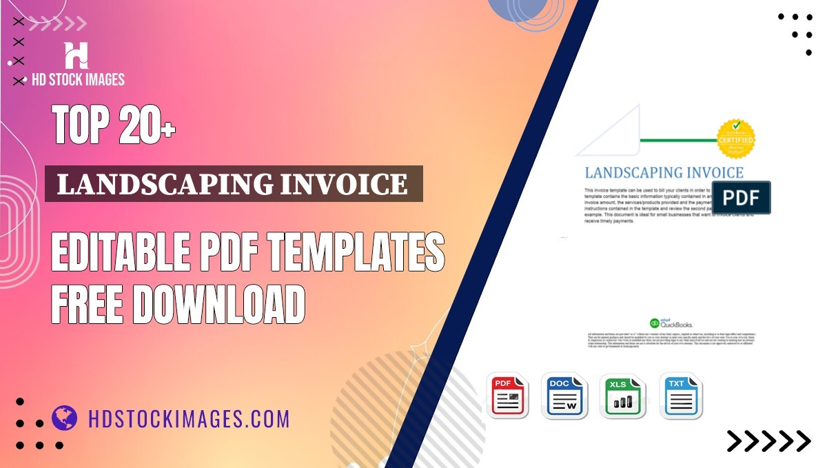 Top 20+ Landscaping Invoice  Editable PDF Templates Free Download