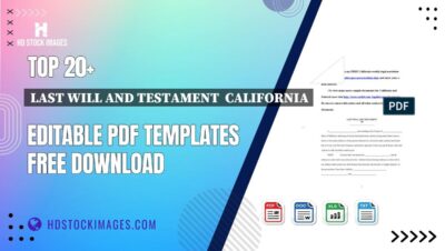 Top 20+ Last Will And Testament  California Editable PDF Templates Free Download