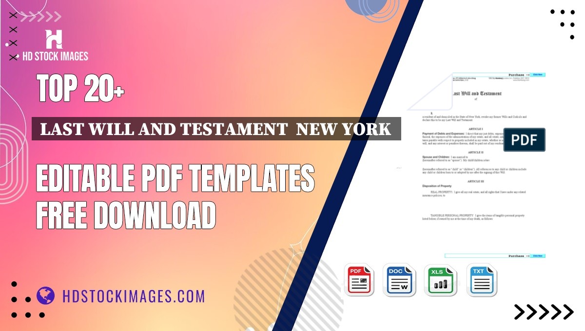 Top 20+ Last Will And Testament  New York  Editable PDF Templates Free Download