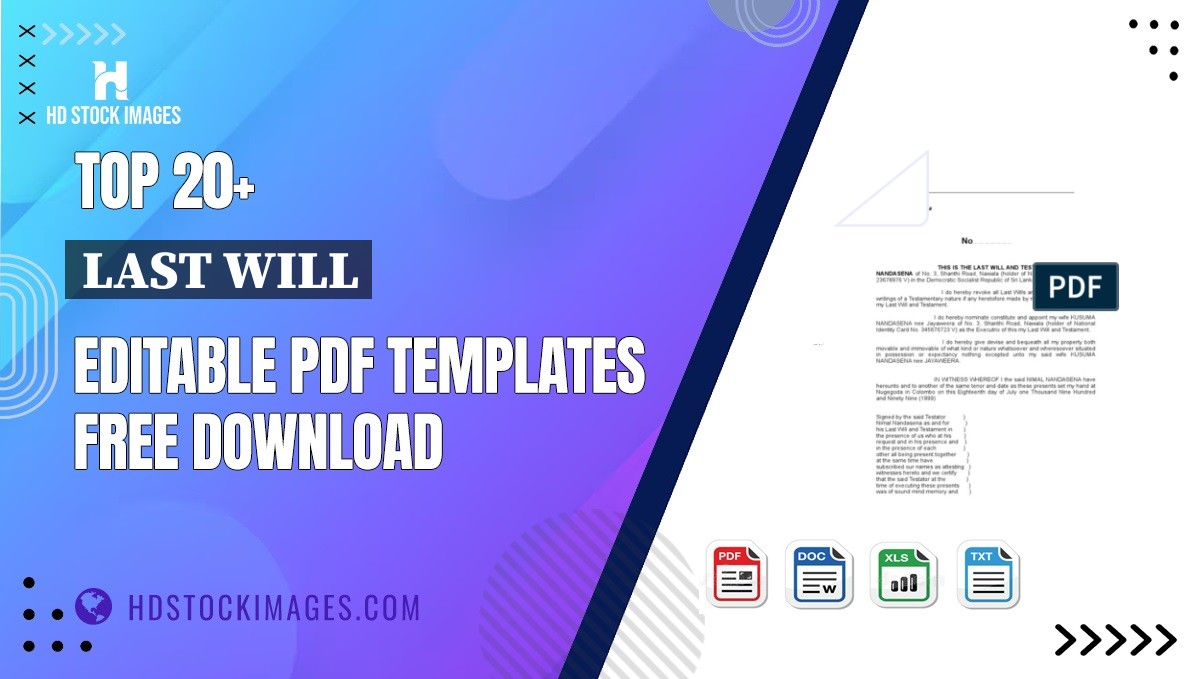 Top 20+ Last Will Editable PDF Templates Free Download