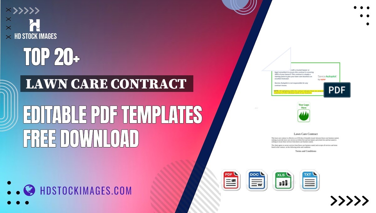 Top 20+ Lawn Care Contract  Editable PDF Templates Free Download