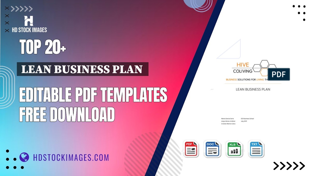 Top 20+ Lean Business Plan  Editable PDF Templates Free Download