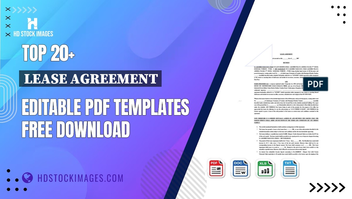 Top 20+ Lease Agreement Editable PDF Templates Free Download