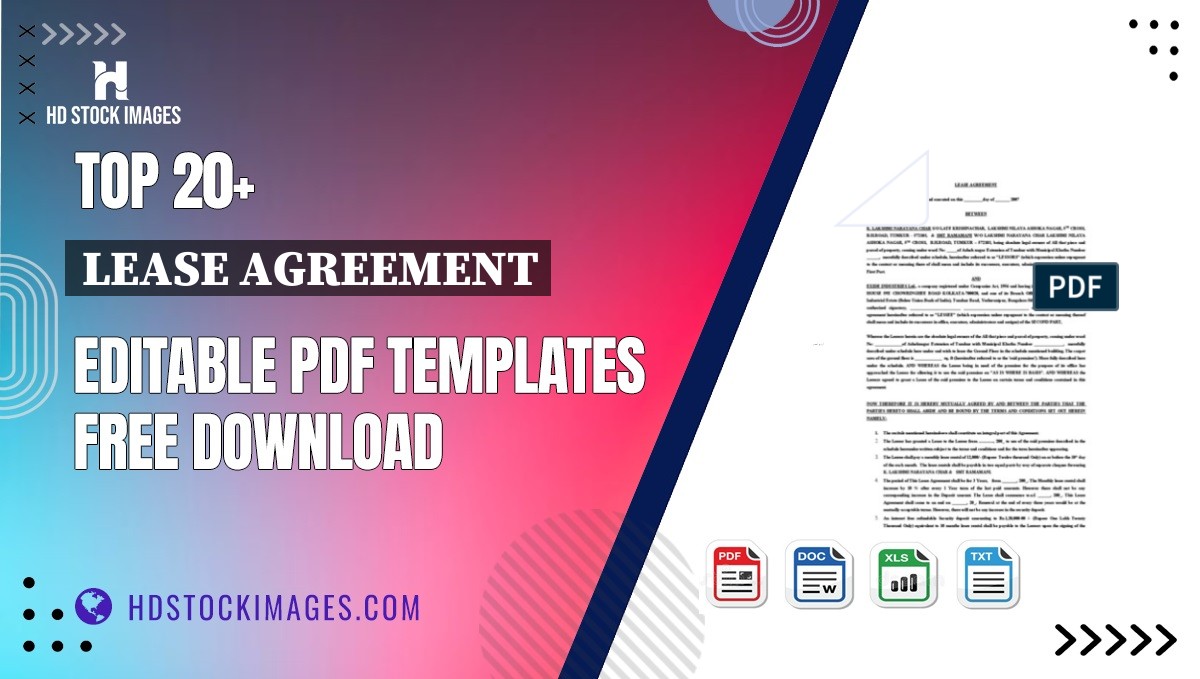 Top 20+ Lease Agreement Editable PDF Templates Free Download