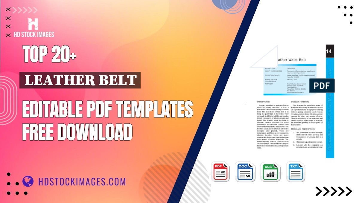 Top 20+ Leather Belt Editable PDF Templates Free Download