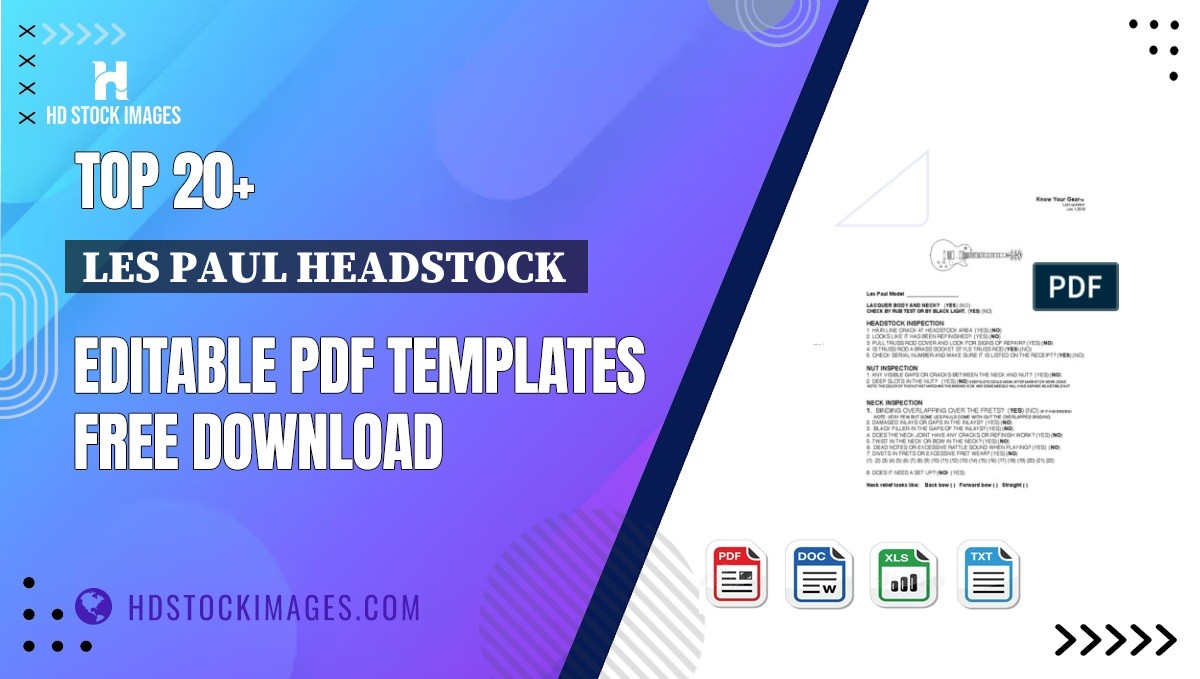 Top 20+ Les Paul Headstock  Editable PDF Templates Free Download