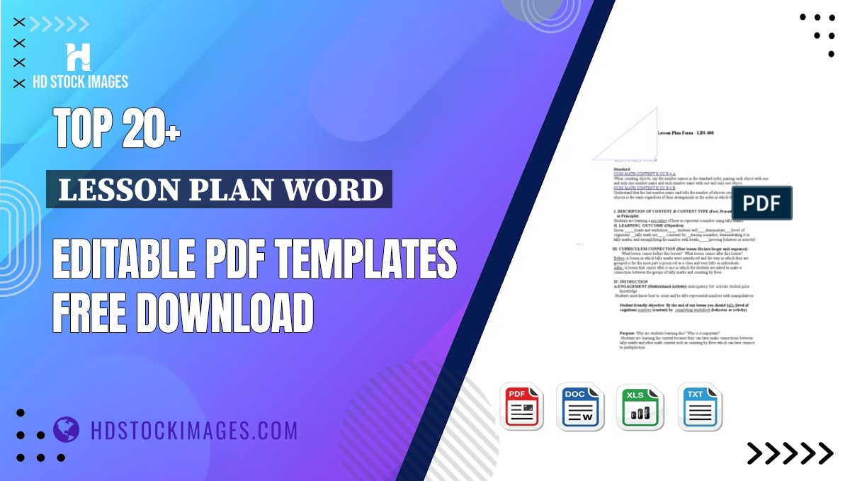 Top 20+ Lesson Plan Word Editable PDF Templates Free Download