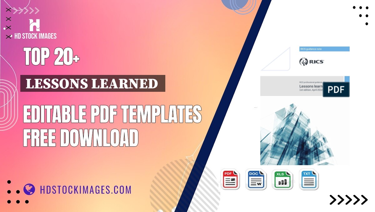 Top 20+ Lessons Learned  Editable PDF Templates Free Download