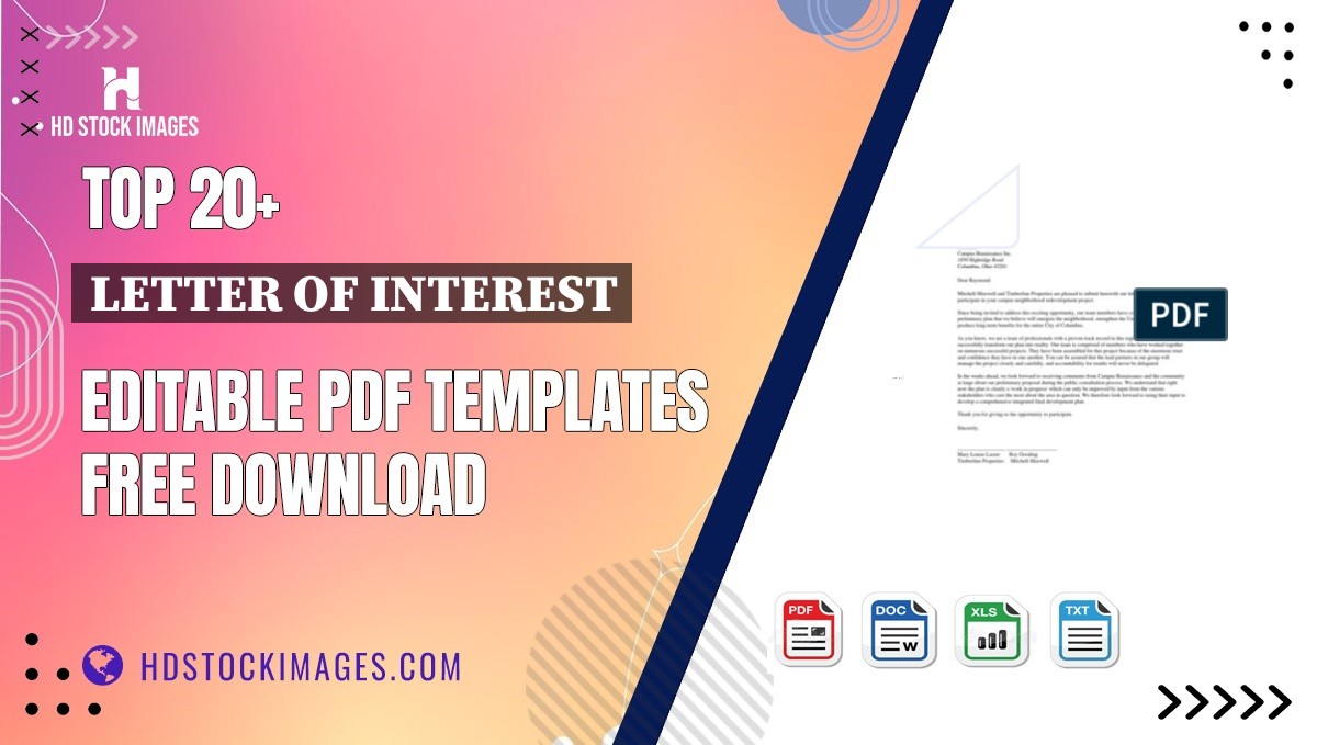 Top 20+ Letter Of Interest Editable PDF Templates Free Download