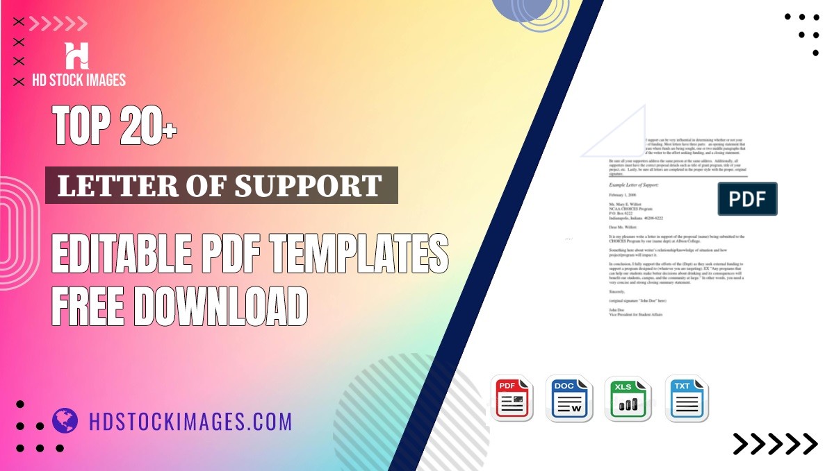 Top 20+ Letter Of Support  Editable PDF Templates Free Download