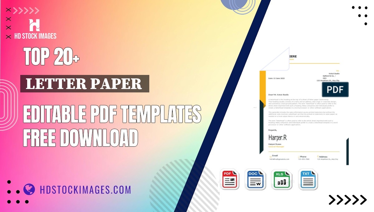 Top 20+ Letter Paper  Editable PDF Templates Free Download