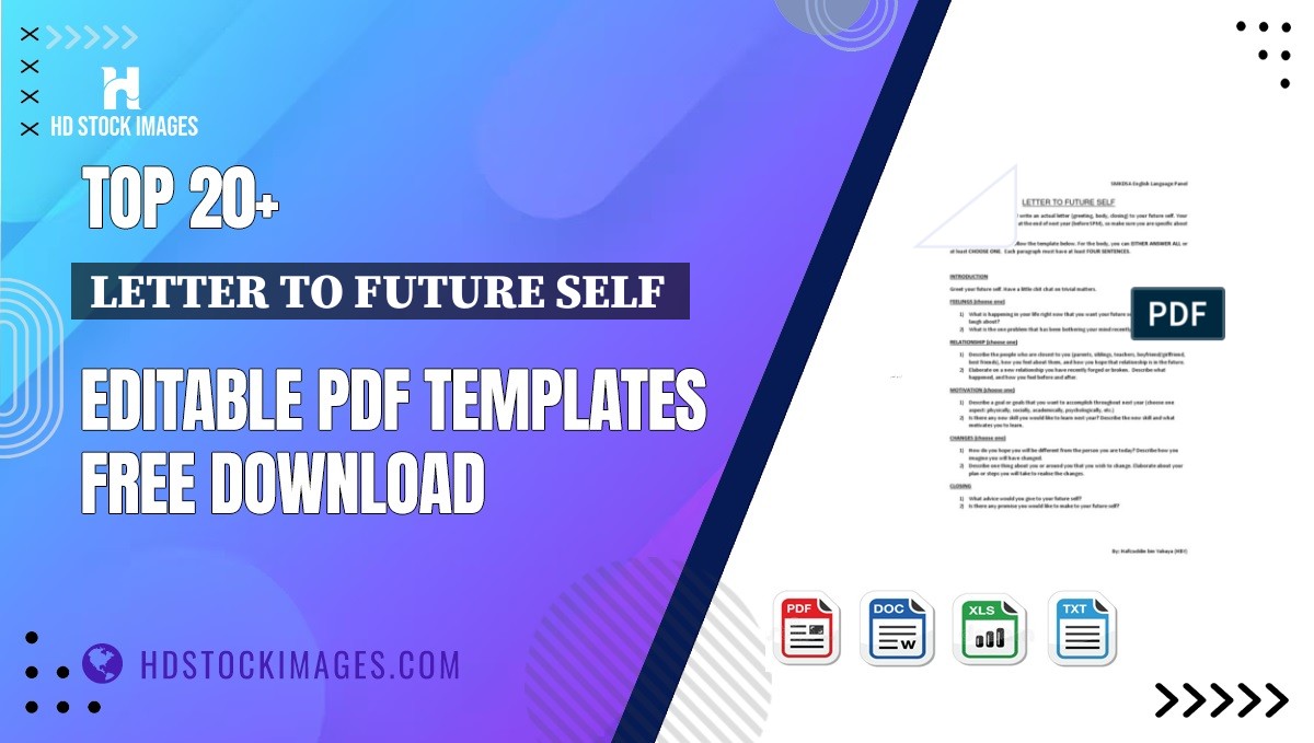 Top 20+ Letter To Future Self  Editable PDF Templates Free Download