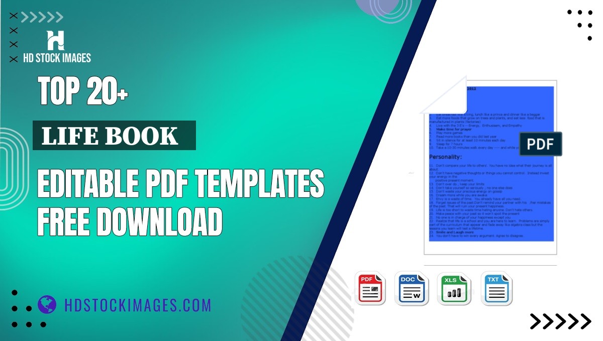 Top 20+ Life Book   Editable PDF Templates Free Download