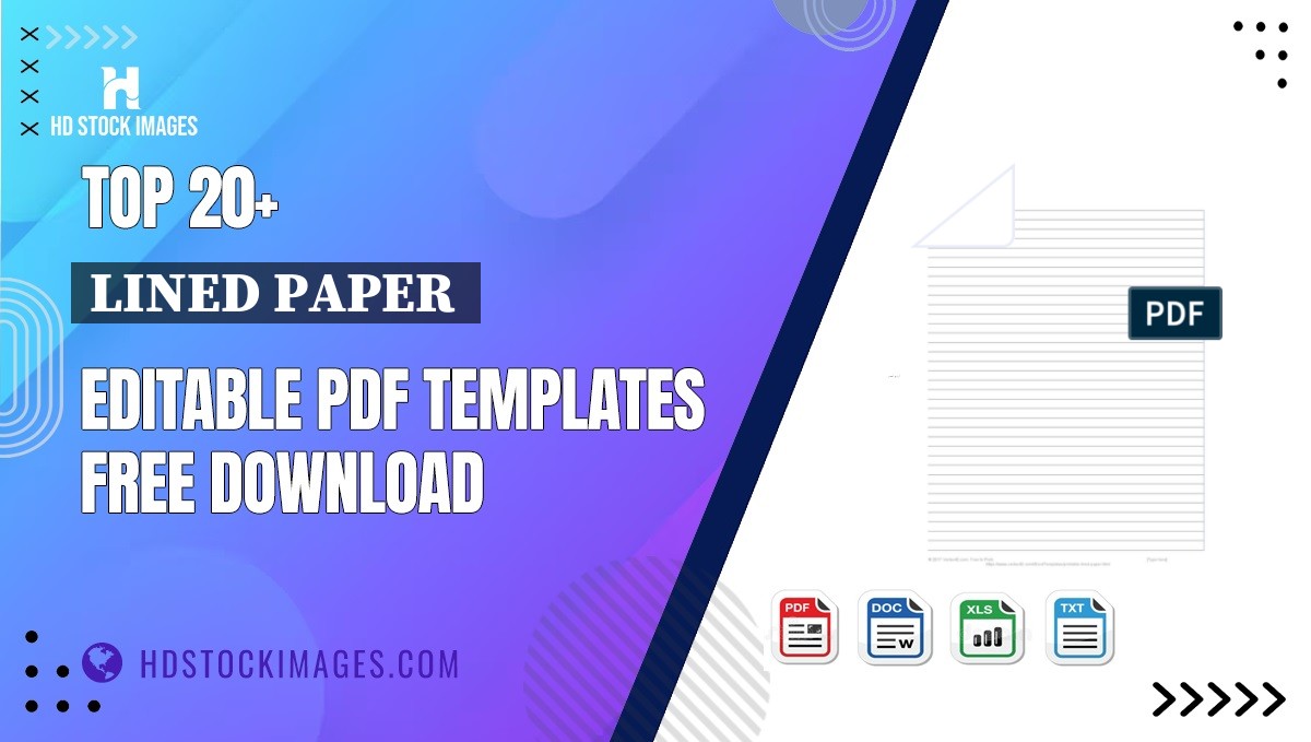Top 20+ Lined Paper  Editable PDF Templates Free Download