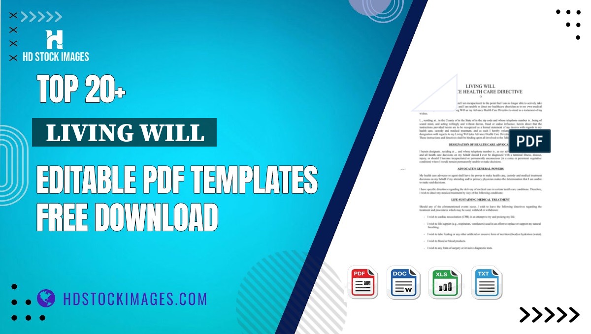 Top 20+  Living Will  Editable PDF Templates Free Download