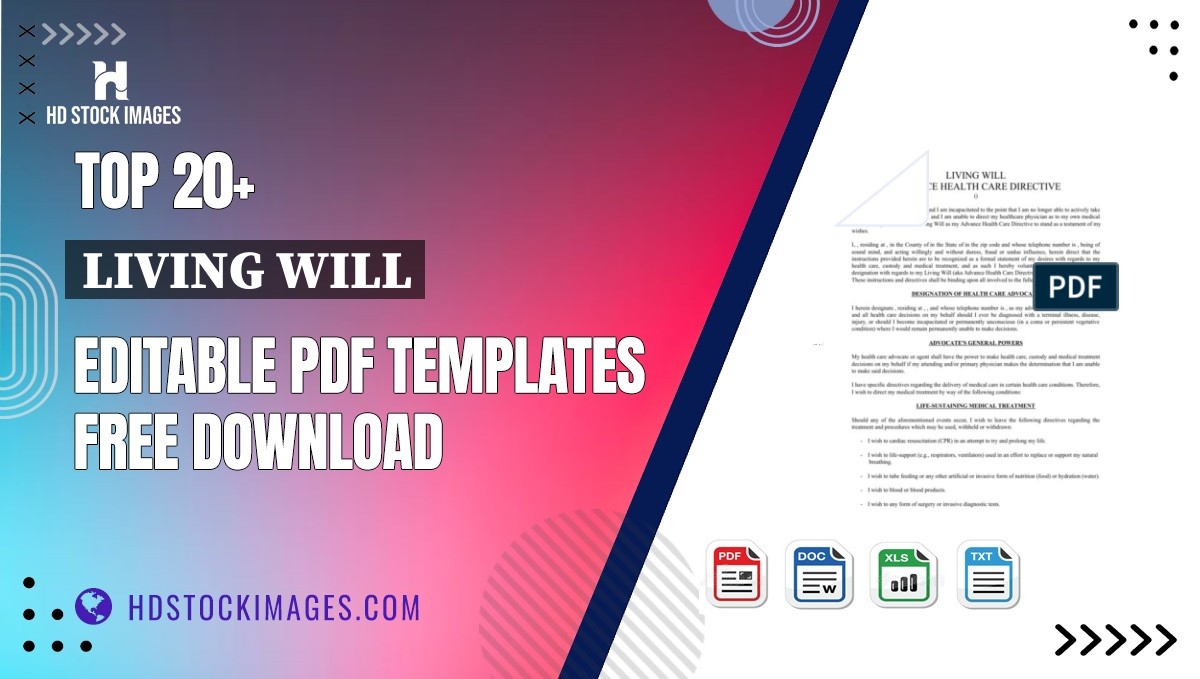 Top 20+ Living Will Editable PDF Templates Free Download