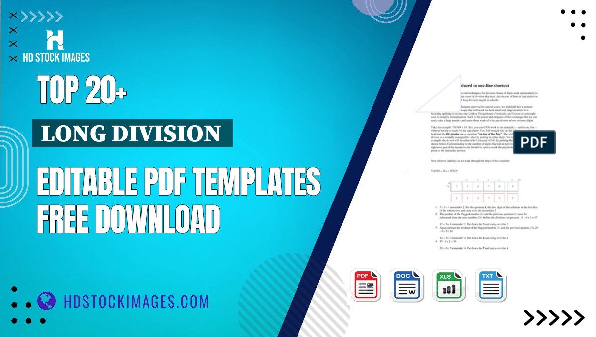 Top 20+ Long Division  Editable PDF Templates Free Download