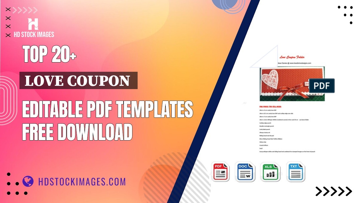 Top 20+ Love Coupon  Editable PDF Templates Free Download