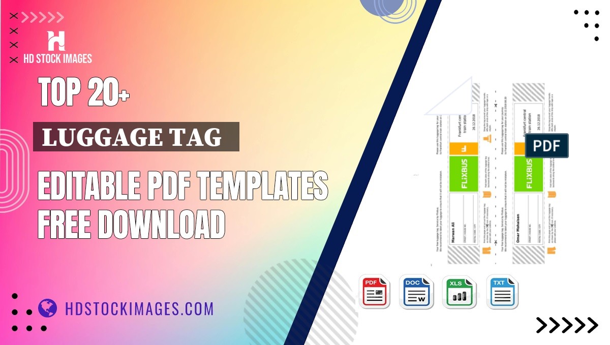 Top 20+ Luggage Tag   Editable PDF Templates Free Download