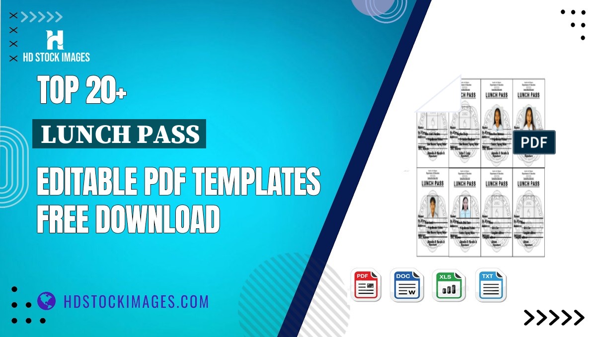 Top 20+ Lunch Pass Editable PDF Templates Free Download