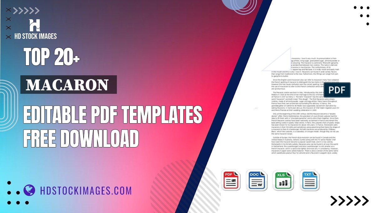 Top 20+ Macaron  Editable PDF Templates Free Download