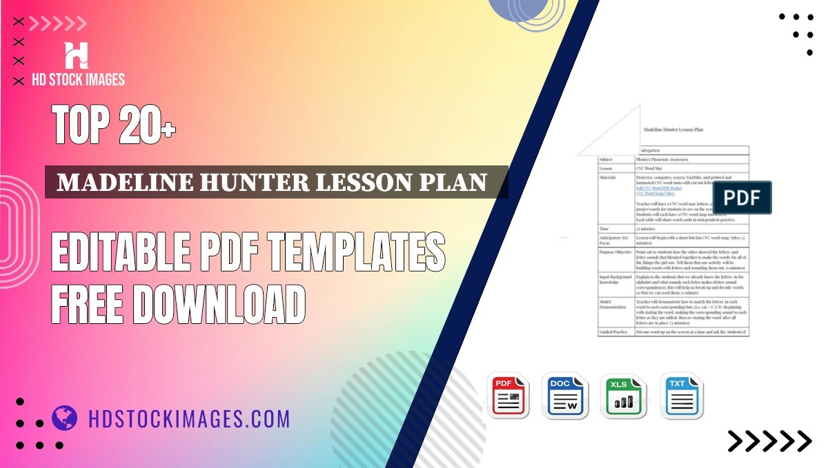 Top 20+ Madeline Hunter Lesson Plan   Editable PDF Templates Free Download