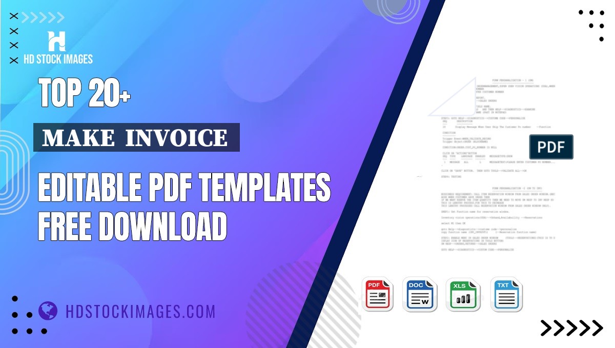 Top 20+ Make  Invoice  Editable PDF Templates Free Download