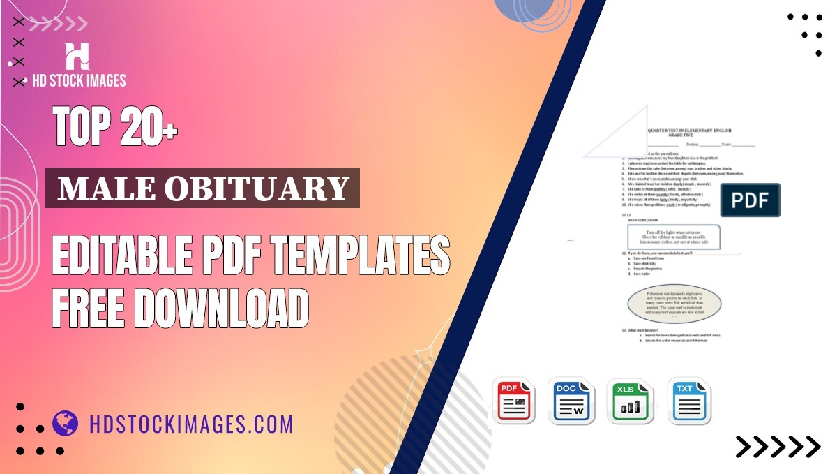 Top 20+ Male Obituary Editable PDF Templates Free Download