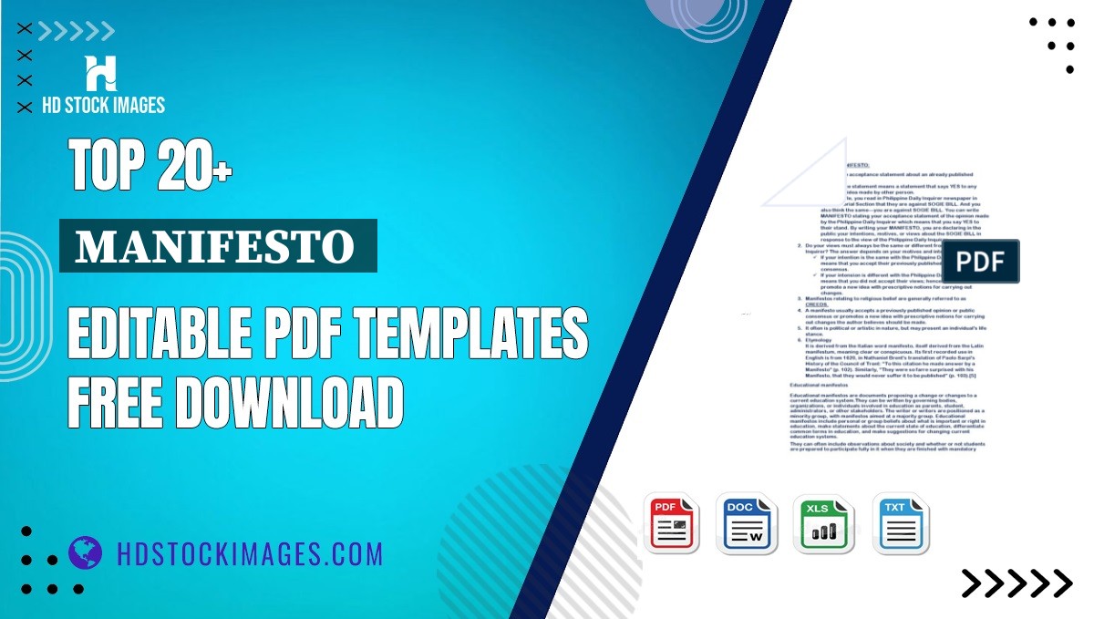 Top 20+ Manifesto  Editable PDF Templates Free Download