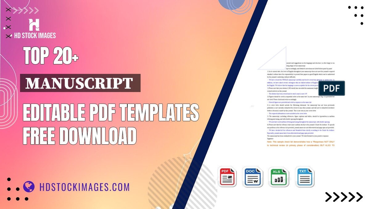 Top 20+ Manuscript  Editable PDF Templates Free Download