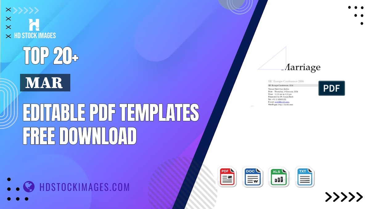 Top 20+ Mar  Editable PDF Templates Free Download