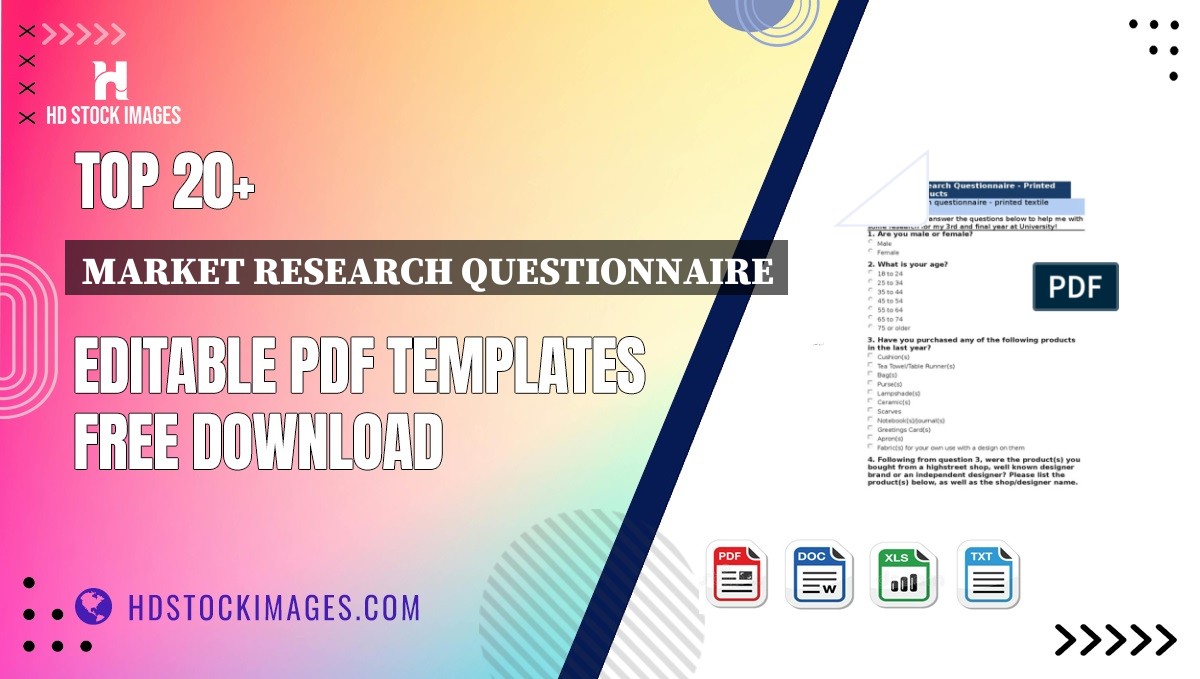 Top 20+ Market Research Questionnaire Editable PDF Templates Free Download