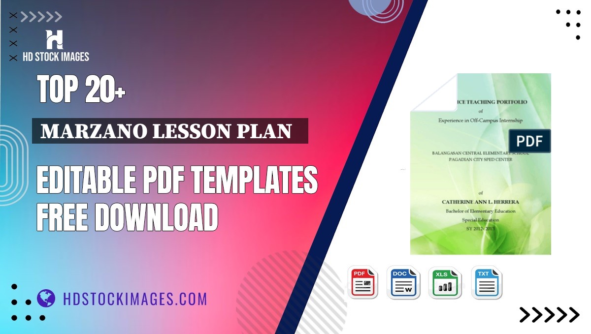 Top 20+ Marzano Lesson Plan   Editable PDF Templates Free Download