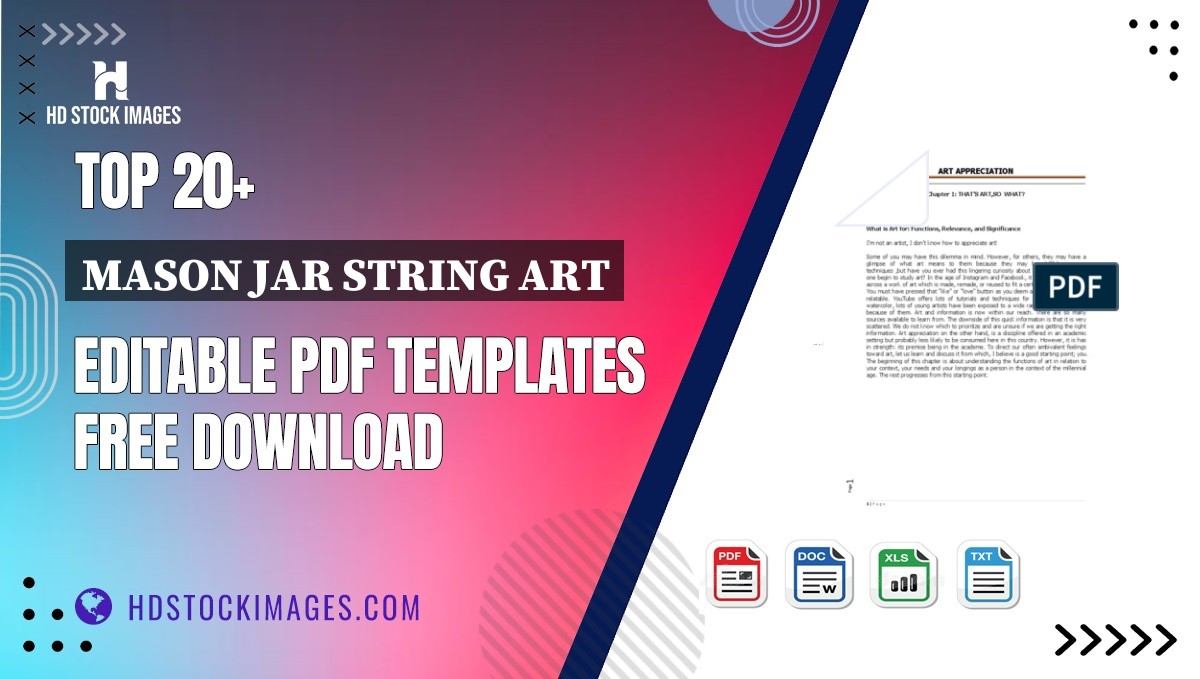 Top 20+ Mason Jar String Art Editable PDF Templates Free Download