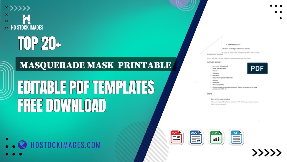 Top 20+ Masquerade Mask  Printable  Editable PDF Templates Free Download