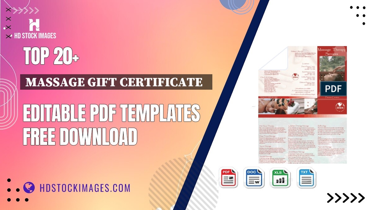 Top 20+ Massage Gift Certificate   Editable PDF Templates Free Download