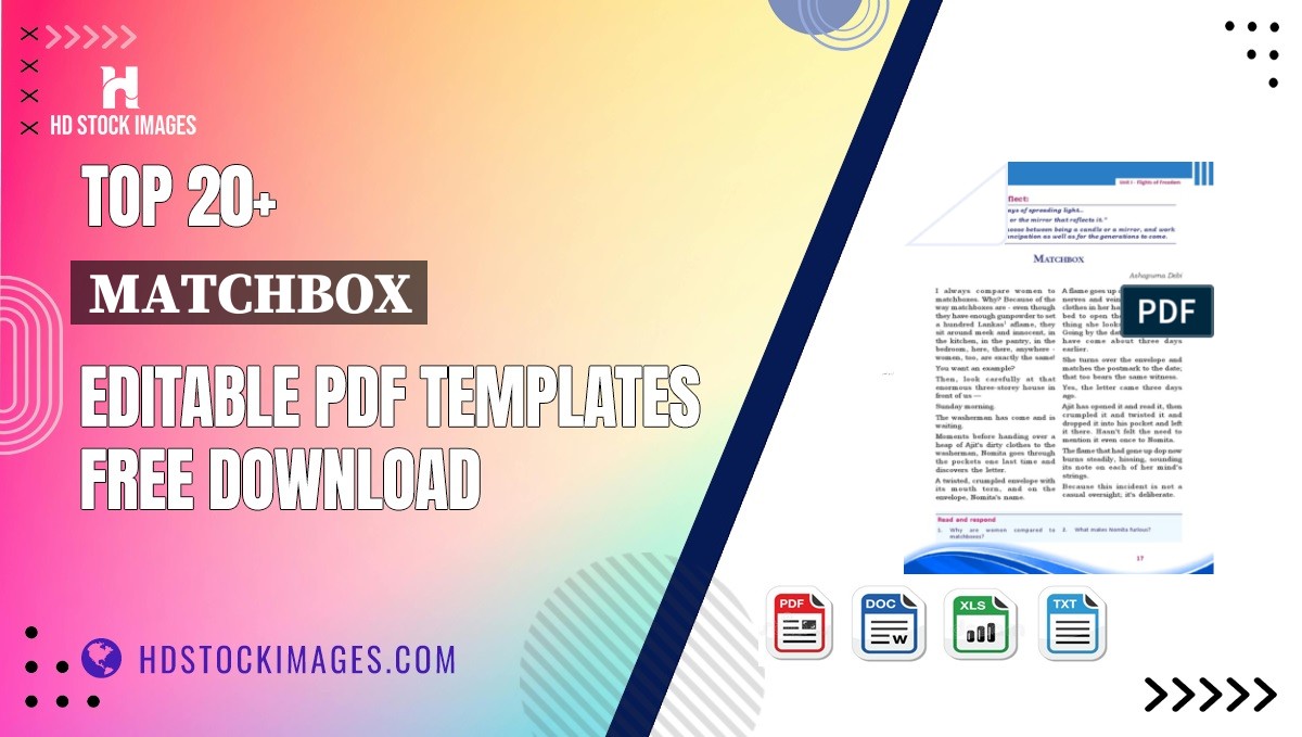 Top 20+ Matchbox Editable PDF Templates Free Download