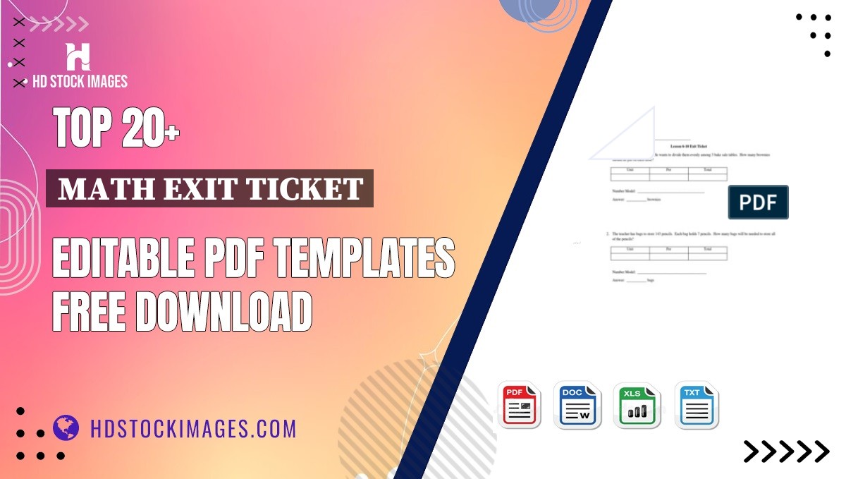 Top 20+ Math Exit Ticket Editable PDF Templates Free Download