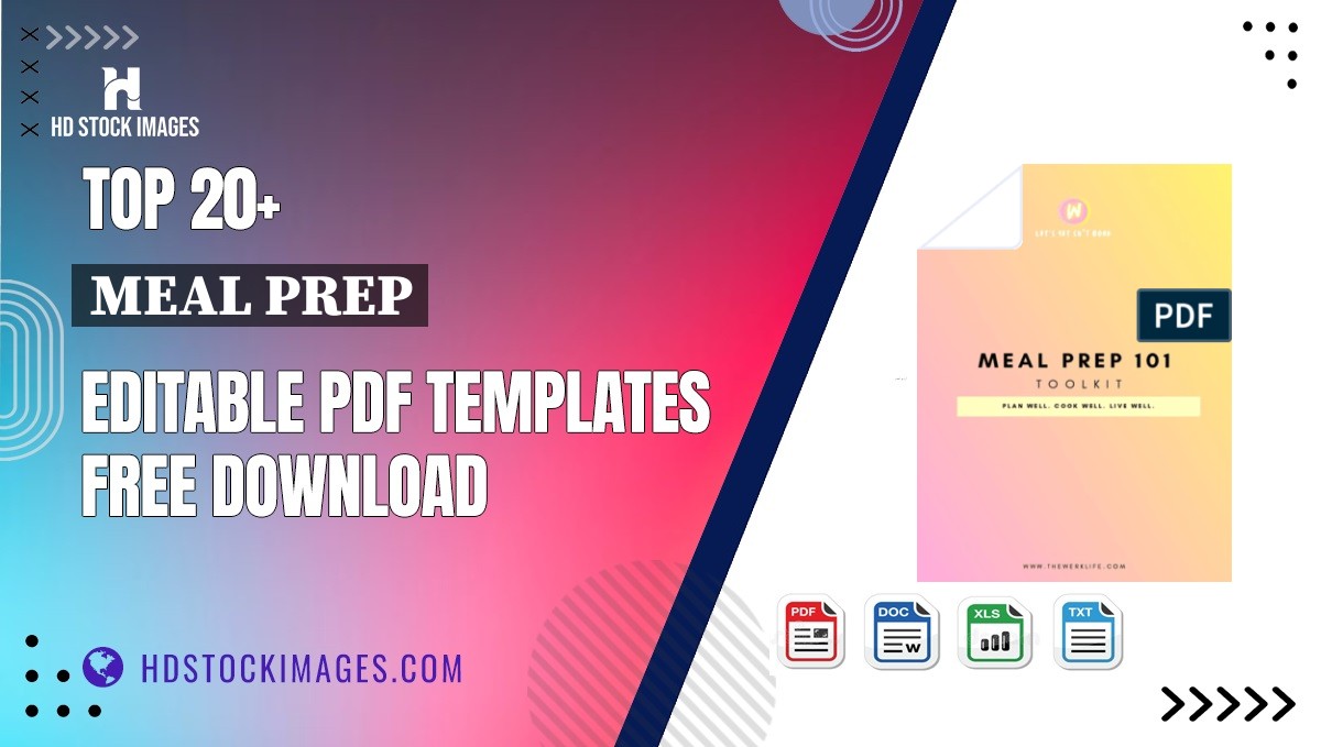 Top 20+ Meal Prep Editable PDF Templates Free Download