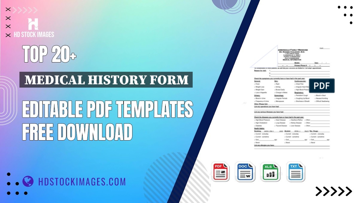 Top 20+ Medical History Form Editable PDF Templates Free Download