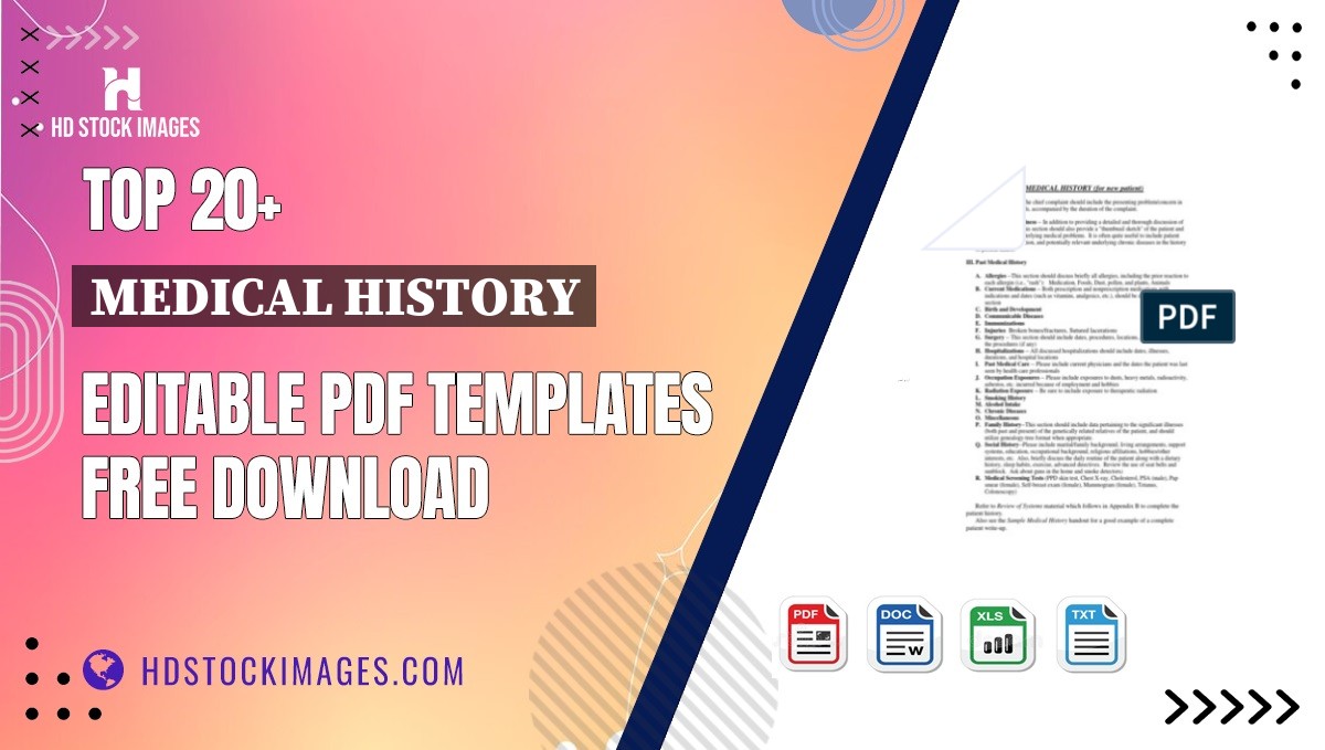 Top 20+ Medical History Editable PDF Templates Free Download