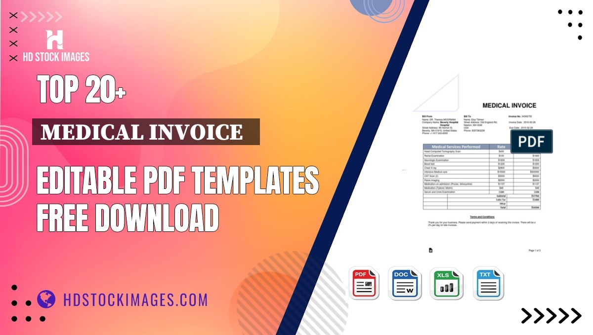 Top 20+ Medical Invoice   Editable PDF Templates Free Download