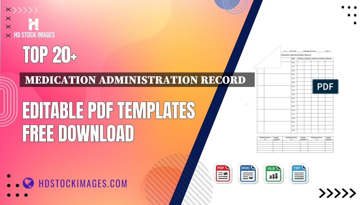 Top 20+ Medication Administration Record   Editable PDF Templates Free Download