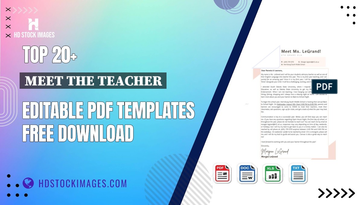 Top 20+ Meet The Teacher Editable PDF Templates Free Download