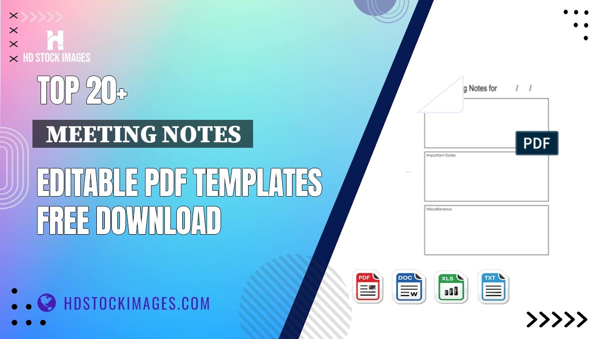 Top 20+  Meeting Notes  Editable PDF Templates Free Download