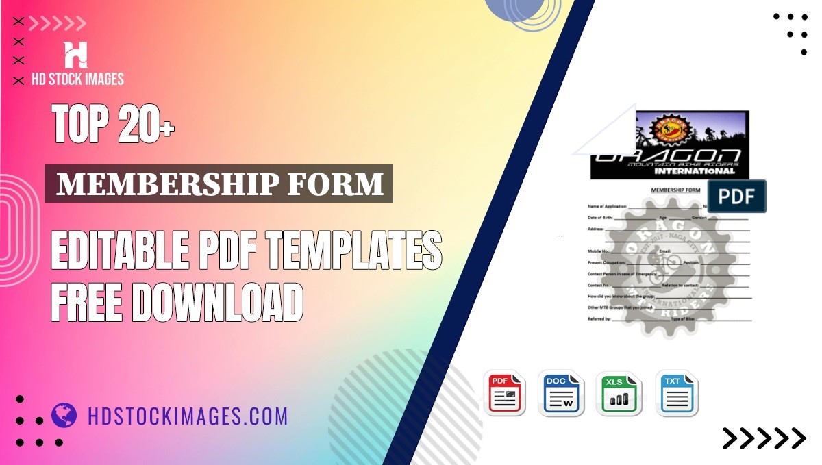 Top 20+ Membership Form Editable PDF Templates Free Download