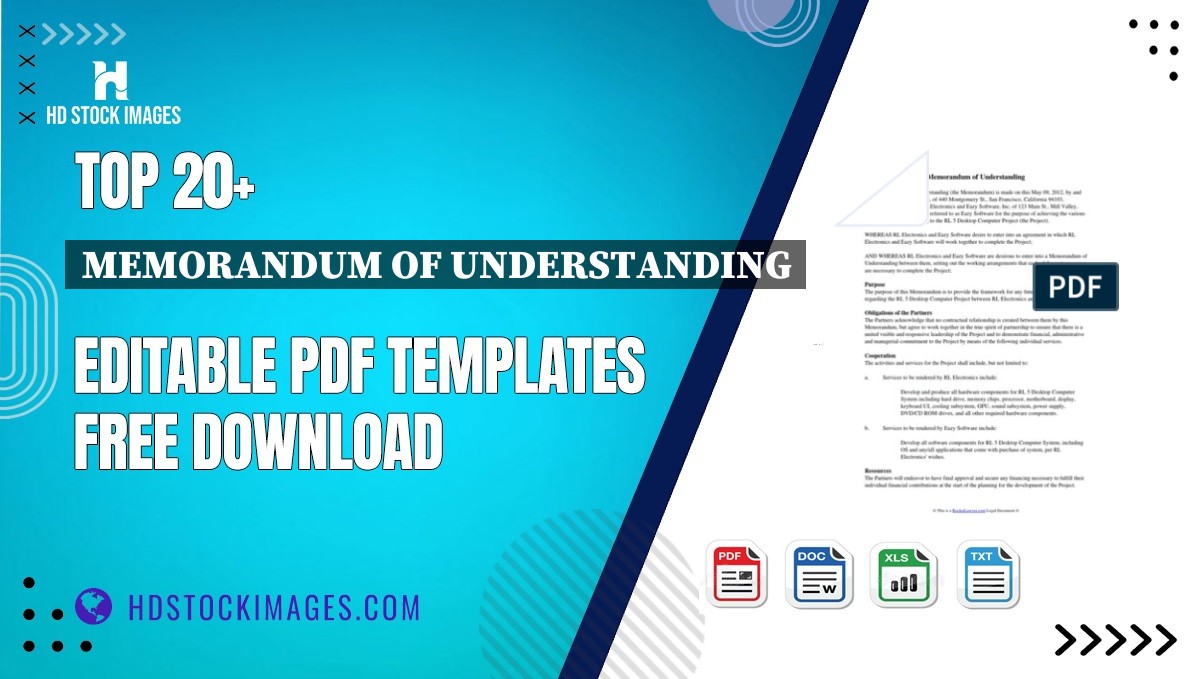 Top 20+ Memorandum Of Understanding Editable PDF Templates Free Download