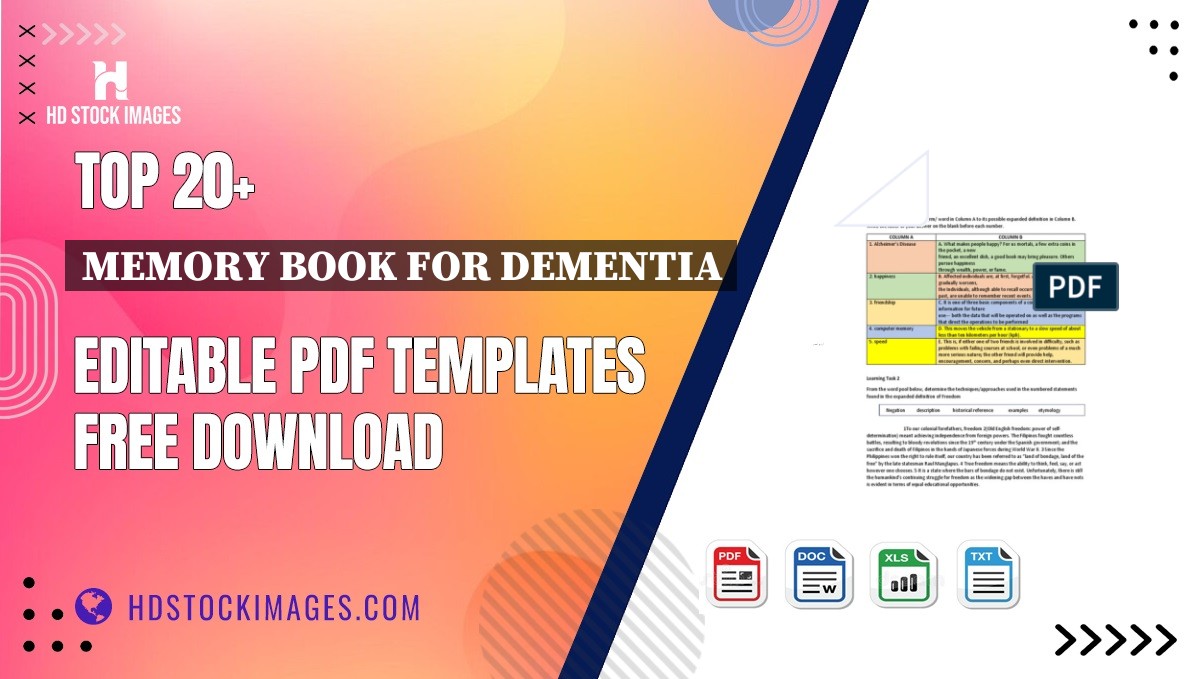 Top 20+ Memory Book For Dementia Editable PDF Templates Free Download