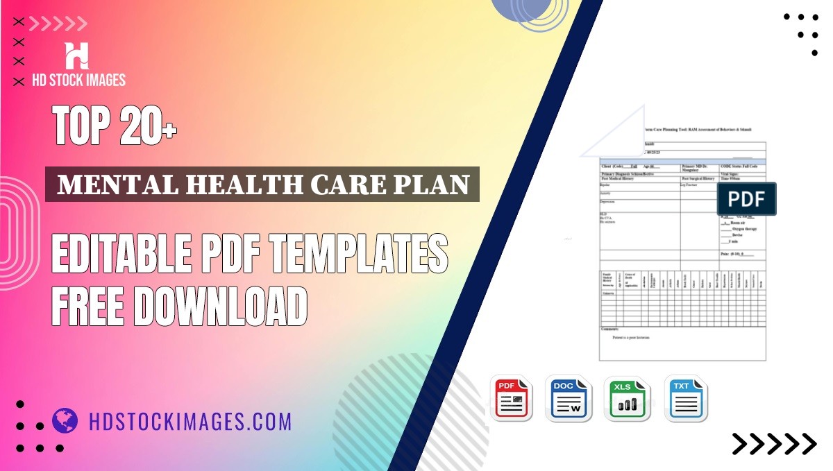 Top 20+ Mental Health Care Plan Editable PDF Templates Free Download