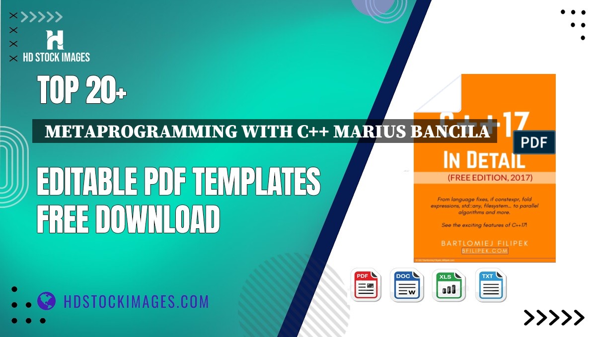 Top 20+  Metaprogramming With C++ Marius Bancila Editable PDF Templates Free Download